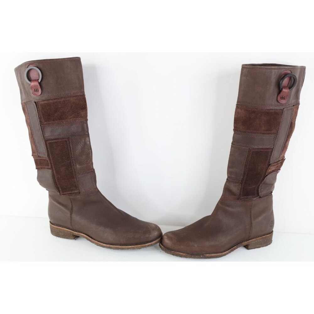 Vintage 90s Y2K Timberland Womens 10 M Suede Leather Patchwork Pull On Boots